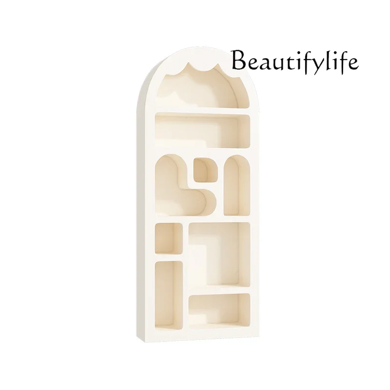 

Simple modern living room white arched storage display cream style display decorative floor bookcase