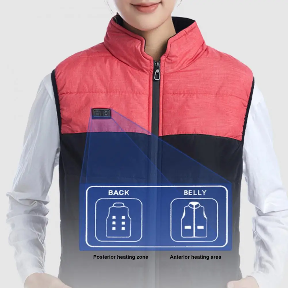 Winter Heating Waistcoat Usb Winter Vest with Energy-saving Heating Blocks Stand Collar Windproof Design for Men Women Padded