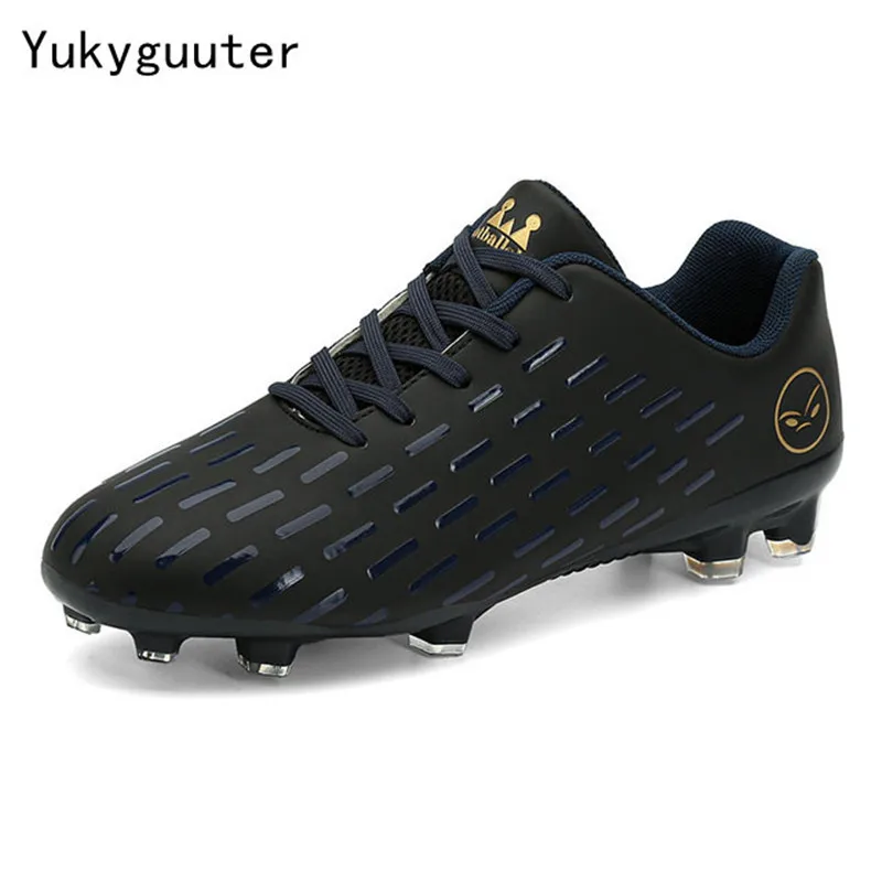 Yeni çocuk futbol futbol ayakkabıları futbol ayakkabıları çocuk erkek kız Sneakers yeni deri yüksek üst futbol Cleats eğitim erkekler