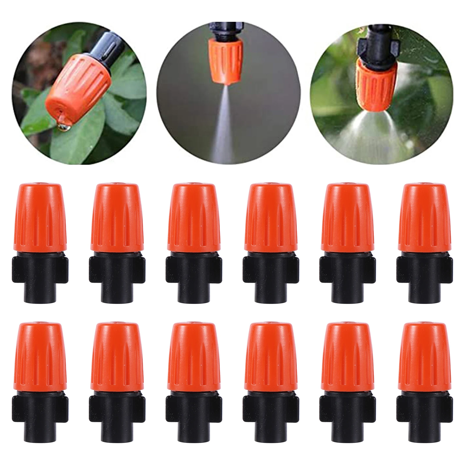 20Pcs Adjustable Orange Misting Nozzle Garden Greenhouse Terrace Watering Cooling Landscape Sprayer Flower Plant Irrigation Tool