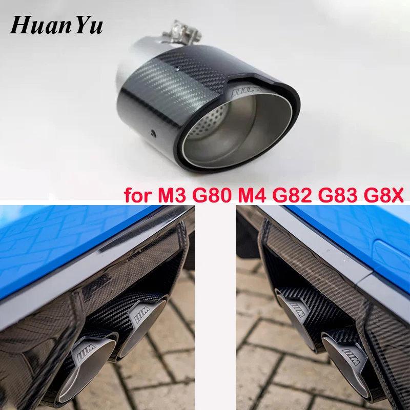 

1pc M3 G80 M4 G82 G8 Carbon Exhaust Tips for BMW New M3 M4 Tailpipe