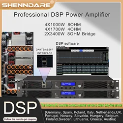 Professional DSP Digital Power Amplifier 4 Channel 4X1000W DSP And Dante Class D Line Array Speaker Powerful Audio DJ Subwoofer