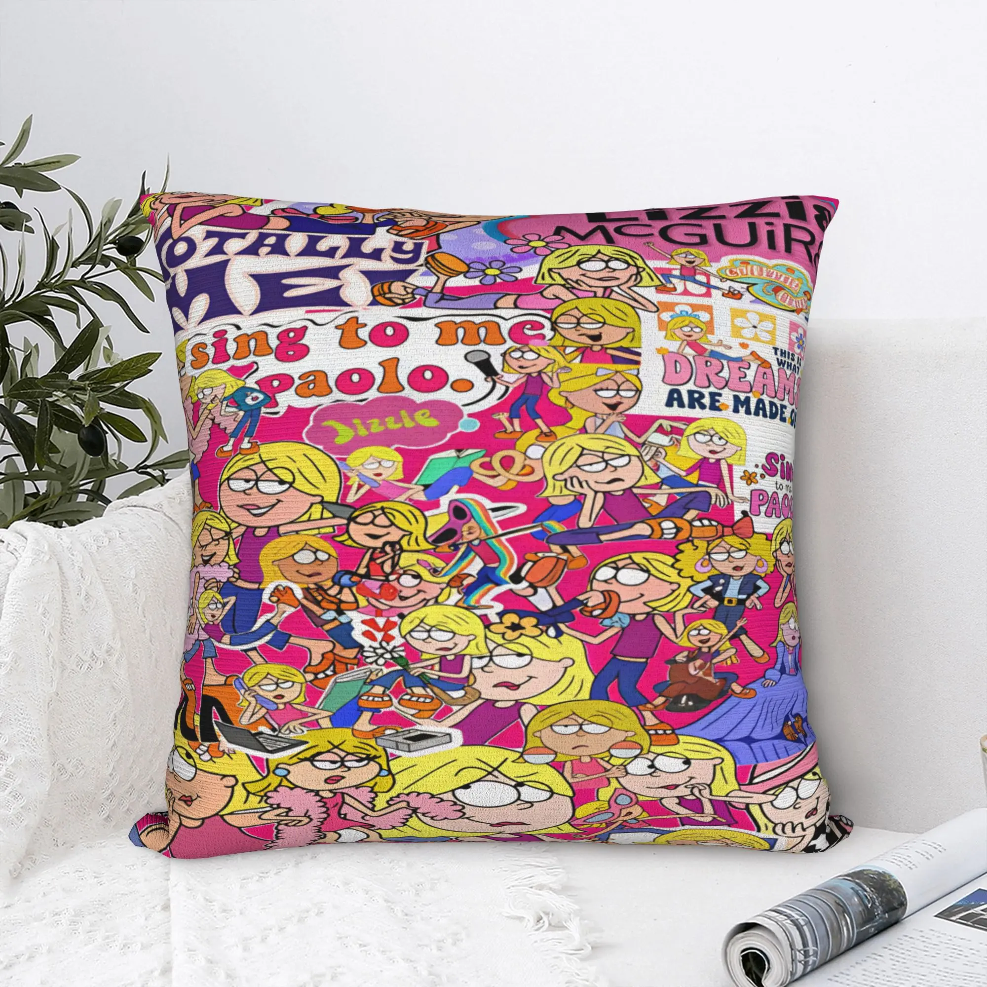 Pillow Cover Lizzies Cartoon McGuires  Cute Funny Pillow Case For Sofa Bedroom Home Decor Pillowcases