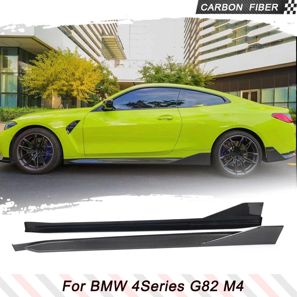 

Car Side Skirts Apron Body Kit For BMW 4 Series G82 M4 2021 2022 Carbon Fiber Car Side Door Bumper Skirts Apron Body Kits