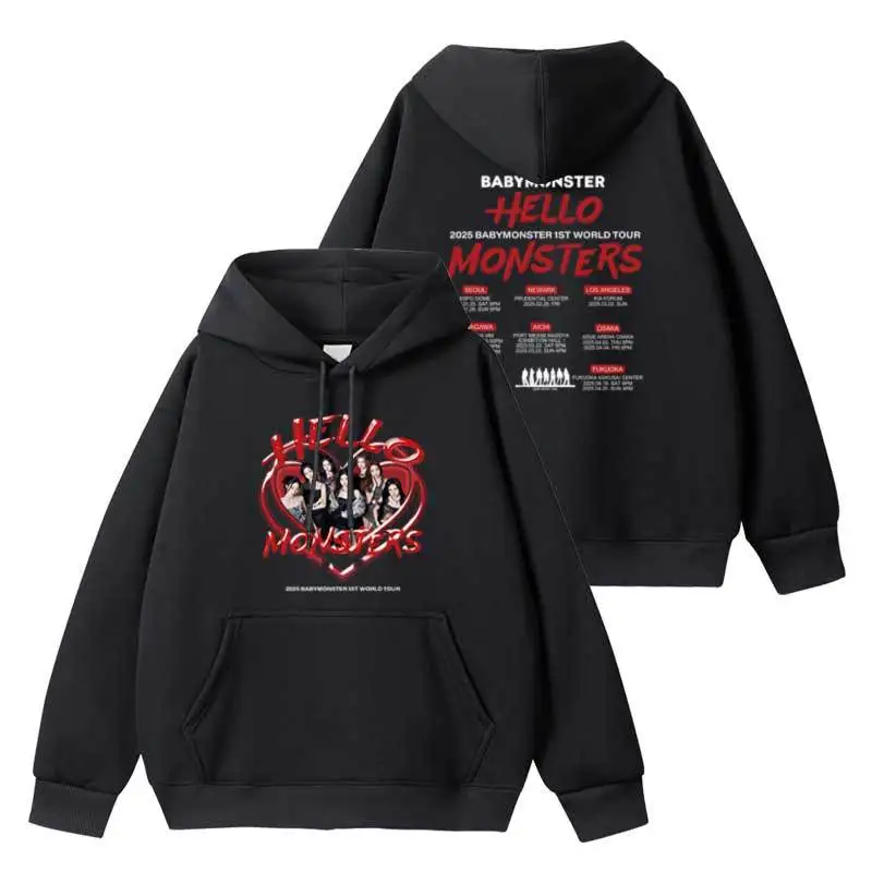 BABYMONSTER Concert Hello Monsters Hoodies Men Women Fashion Loose