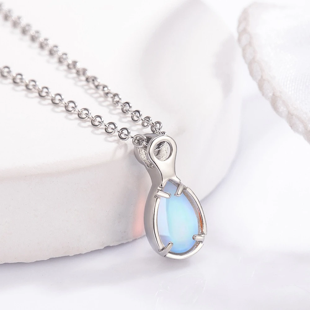 

925 Sterling Silver Dream Rupert's Tears Light Luxury Collarbone Chain Niche Water Drop-shaped Moonstone Neck Chain
