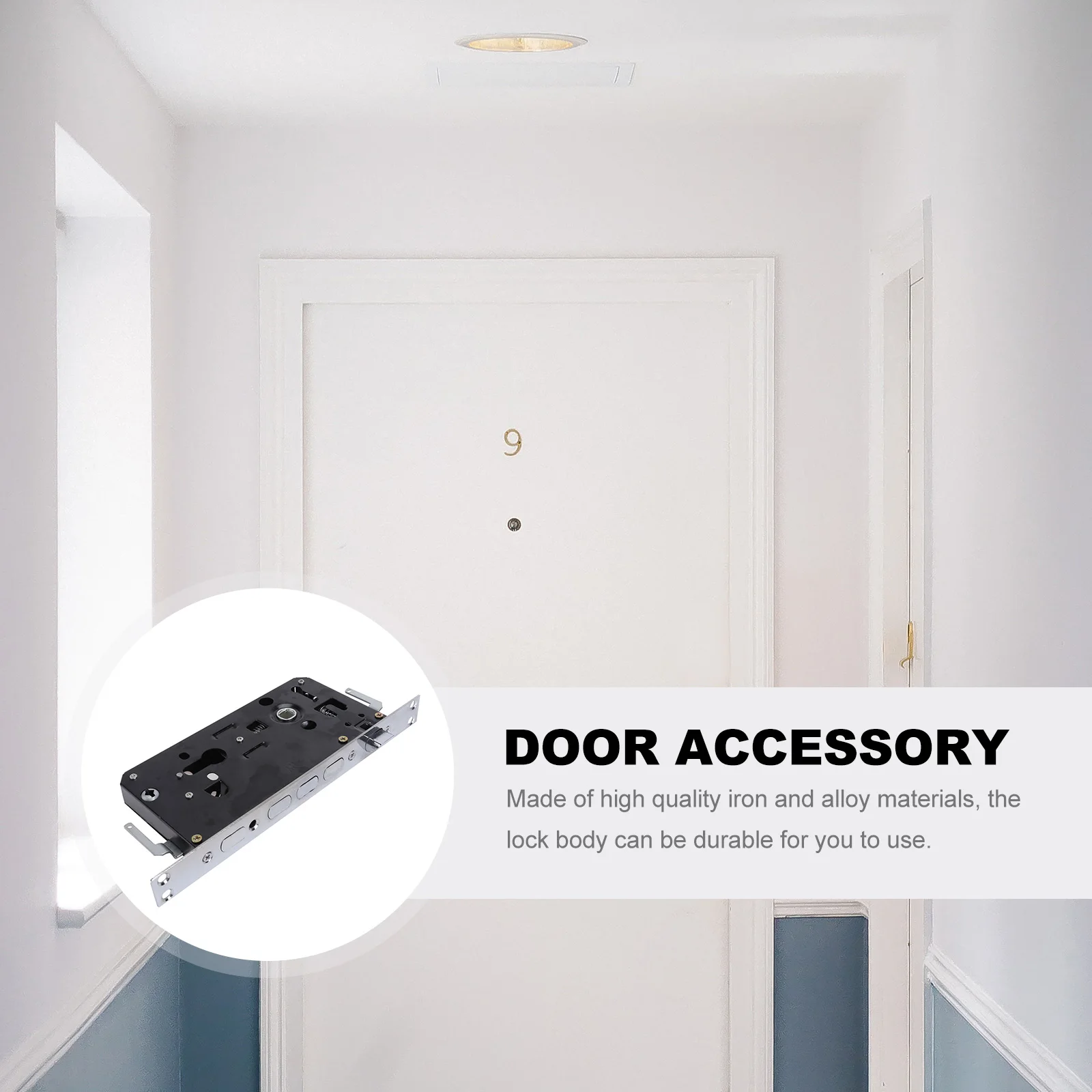 

1Pcs Security Door Lock Body High-Quality Iron Alloy Long-Lasting Fashionable Grip No Burr Easy Direction Change