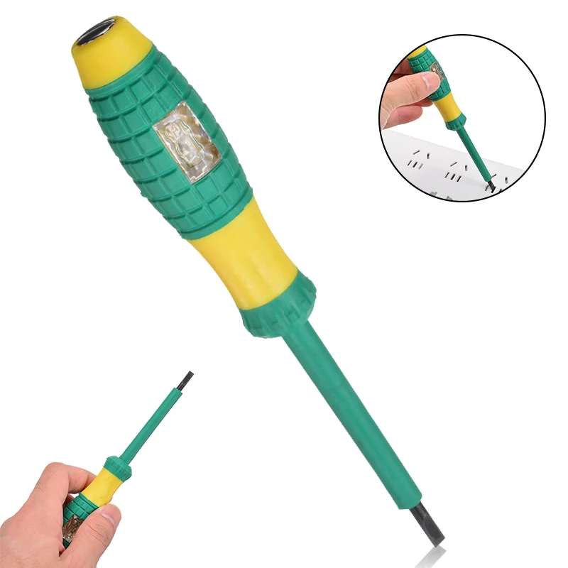

Electrical Tester Pen 220V Screwdriver Power Detector Probe Industry Voltage Test Pen Diameter 4mm
