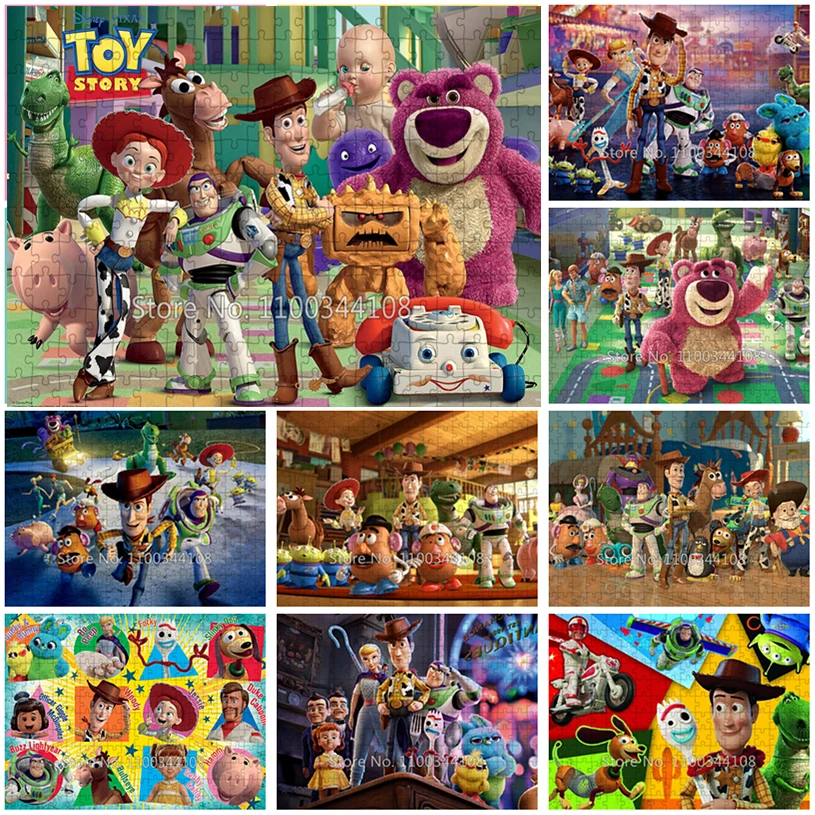 Disney Toy Story Puzzle for Childrens Cartoon 300/500/1000 Pieces Jigsaw Puzzles Family Game Adult Decompression Toys Collection