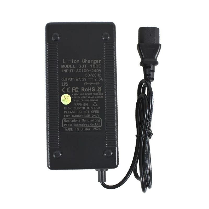 67.2V2.5A Fast Charger For 60V Wheelbarrow harley Citycoco 16S 60V lithium Battery GX16 Connector with Cooling Fan 100-240V
