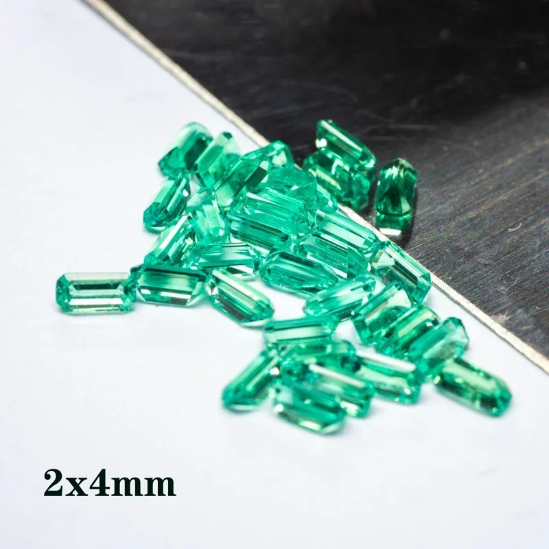 Lab Grown Columbia Emerald Small Size Emerald Shape Charms Gemstone DIY Ring Necklace Earrings Main Materials with Certificate