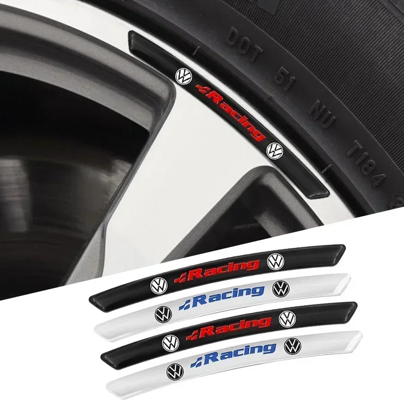 

4pcs aluminum metal Car badge Emblem Wheels Rims Stickers Decal For Volkswagen VW Scirocco Jetta Beetle Golf Passat Tiguan