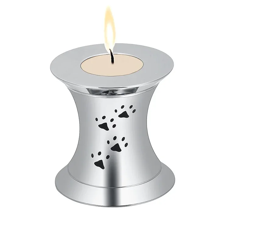 Dog Paw Print Mini Cremation Jewelry For Pet Ashes 316L Stainless Steel Memorial Candle Ashes Locket Keepsake Casket Urns