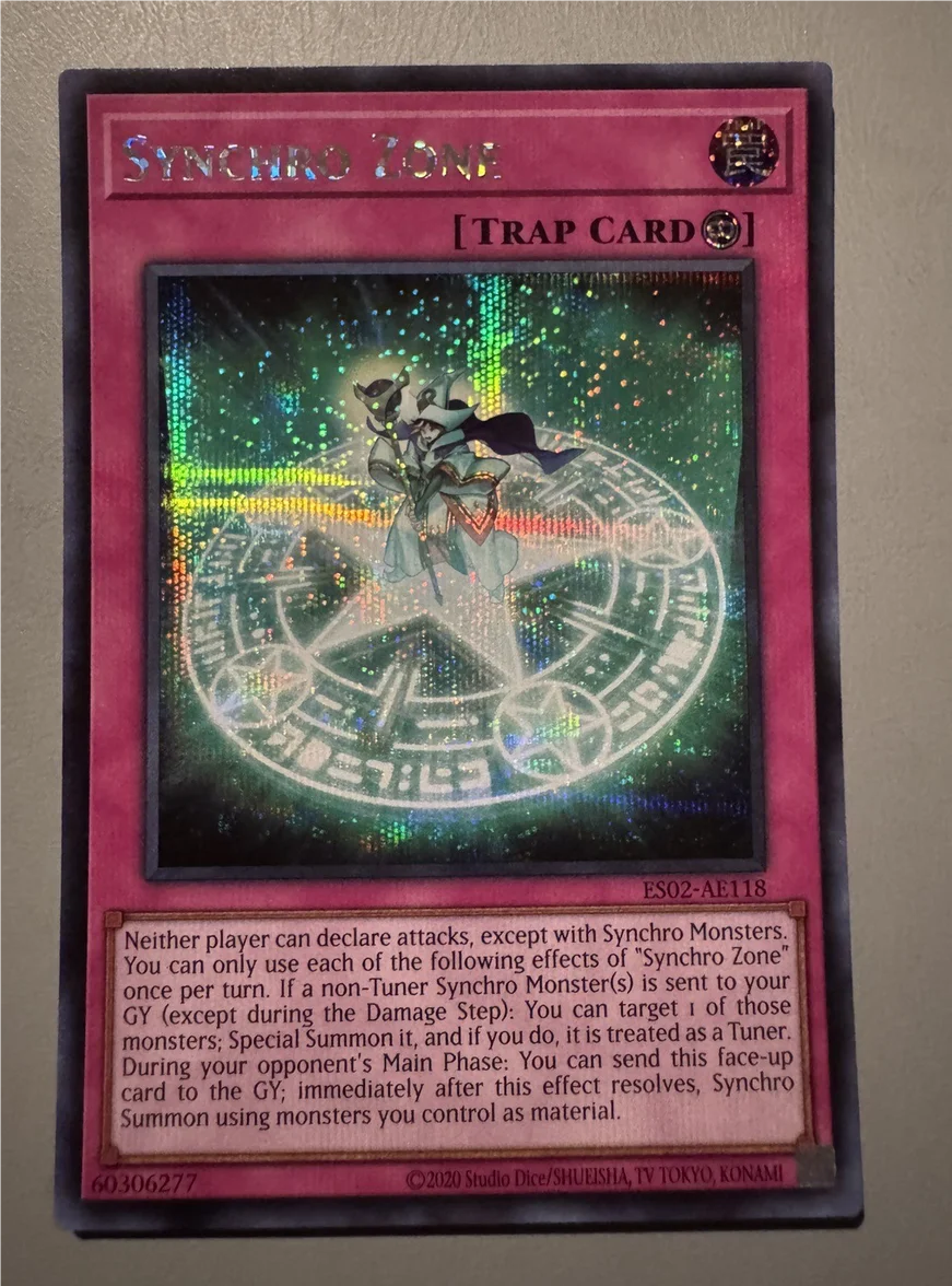 Yugioh KONAMI Duel Monsters ES02-AE118 Synchro Zone Secret Rare Asian English Official Collection Mint Card
