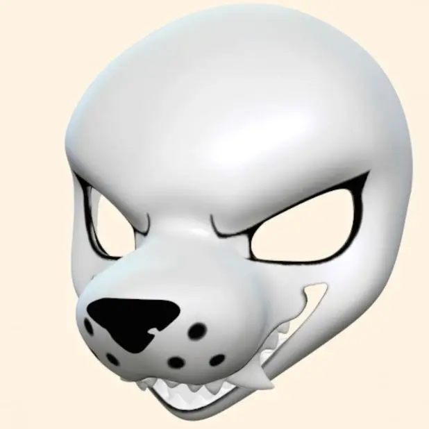 หน้ากากคอสเพลย์ Kemono Base Mask รุ่น Hyena จมูกยาวปานกลางถึงยาว ชุดสัตว์ Fursuit Kig Serie ชุดสัตว์ 3D พิมพ์ลายหัวกะโหลก อุปกรณ์เสริม DIY สำหรับคอสเพลย์