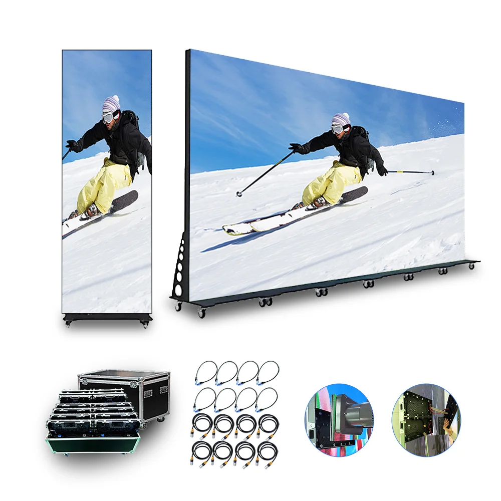 P2.5 Portable Floor Standing Outdoor Indoor Smart Ad Wall  Movable  Intelligent  Foldable  Advertising Screen Led Poster Display