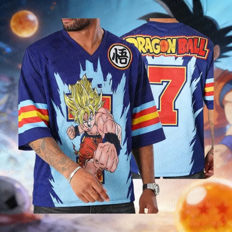 

Футболка для косплея по аниме 2026: специальная серия Dragon Ball, футбольная форма, мужская/женская, оверсайз, быстросохнущая спортивная футболка для детей/взрослых