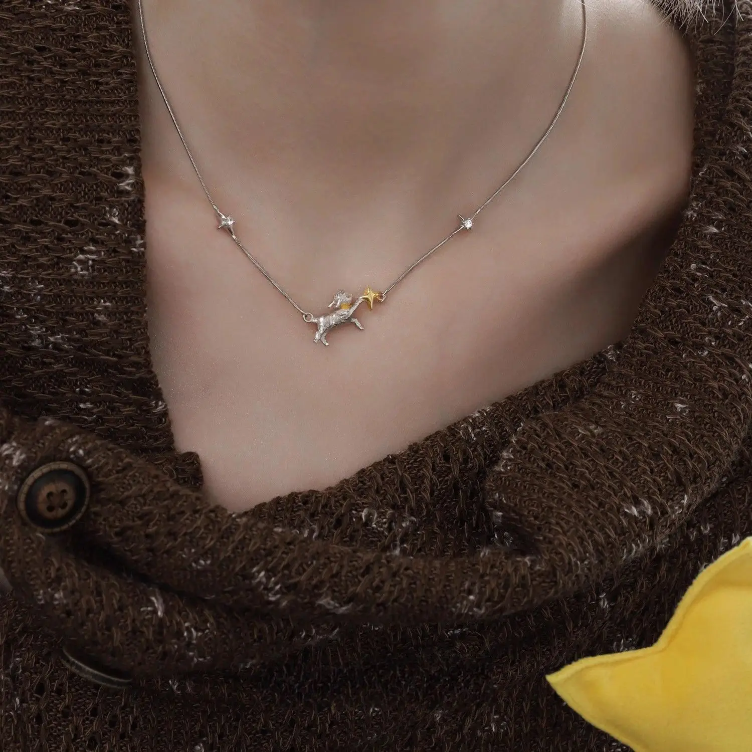 Good Night Lamb Series Original Necklace Jewelry Set niche Design Star Cute Collarbone Chain