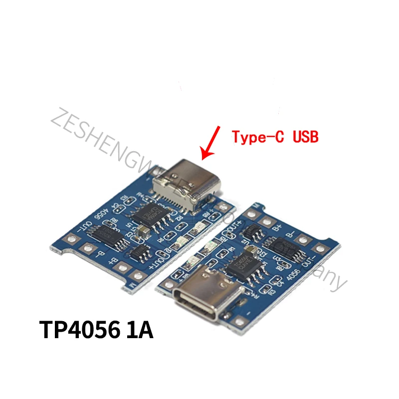 2PCS TP4056 1A Lithium Battery Charging Board Module Type - C USB Charging Protection Dual Function Module