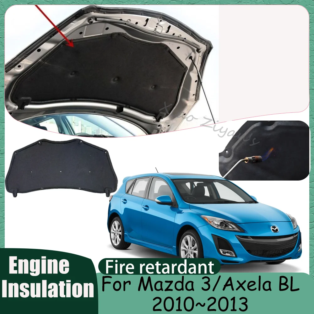 Para Mazda 3 Mazda Axela 2 BL 2010 ~ 2013 2011 2012 capó delantero de coche linin aislamiento térmico del motor accesorios de algodón insonorizados