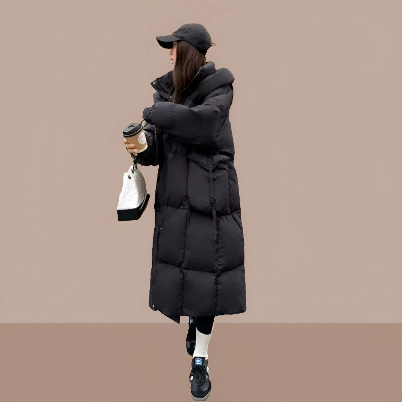 Large Size Long Down Cotton-padded Clothes Thickened To Keep Warm Over The Knee Autumn and Winter Korean Version Loose   Jackets