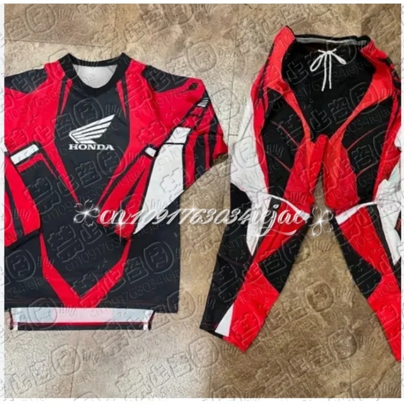

Honda Summer 2025 New Off-road Motorcycle Riding T-shirt Breathable Sports Long-sleeved Men's And Women's Riding Clothes suit