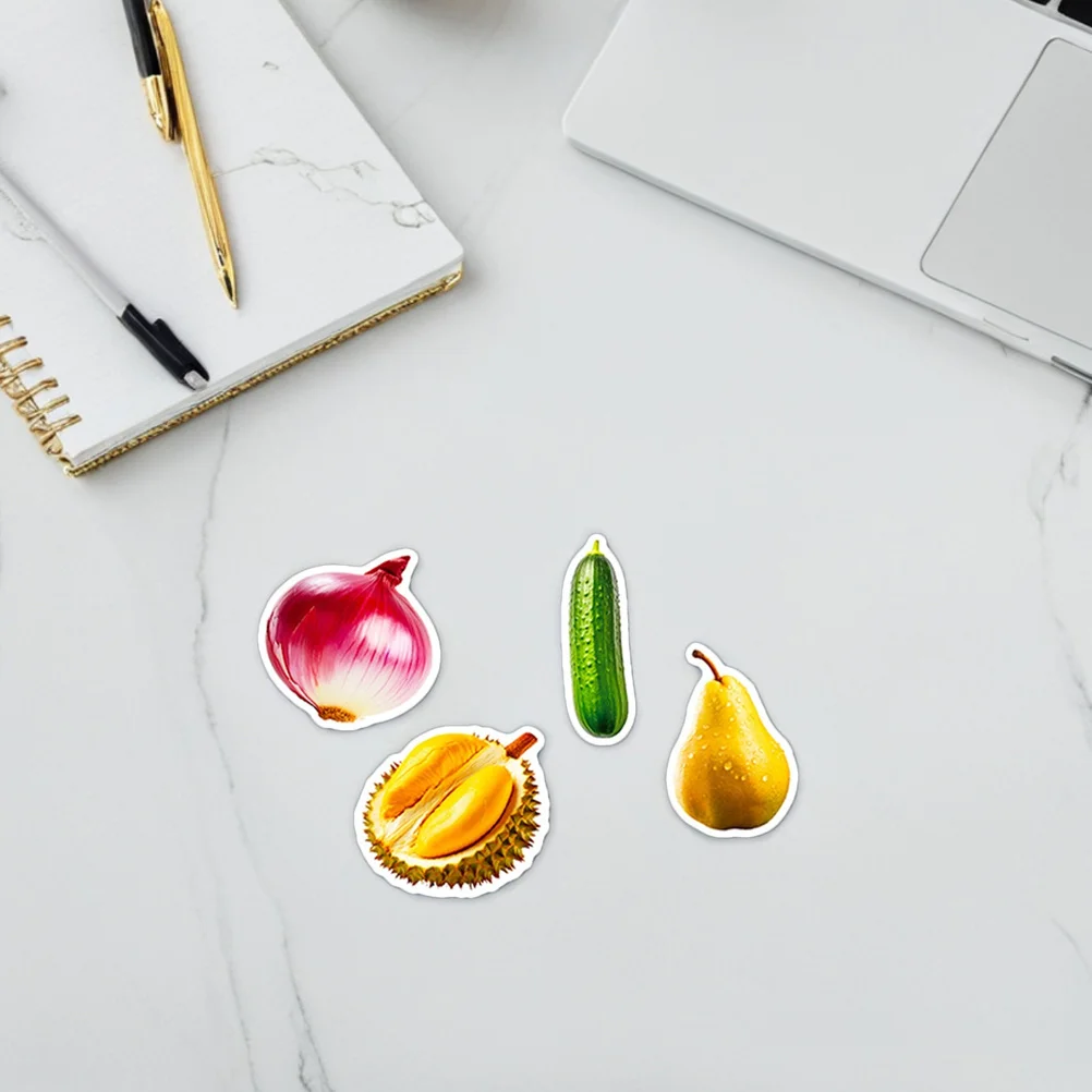 

50 Sheets Fruit Vegetable Peel Stick Stickers Educational for Kids Water Bottles Laptops Fridge Food Decals Learning Fun