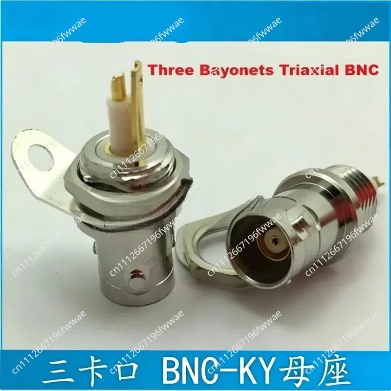 For 2pcs Triax BNC BJ77 Three Bayonets Triaxial BNC Socket KY Connect Tri-coaxial Triaxial Cable 1553B Total