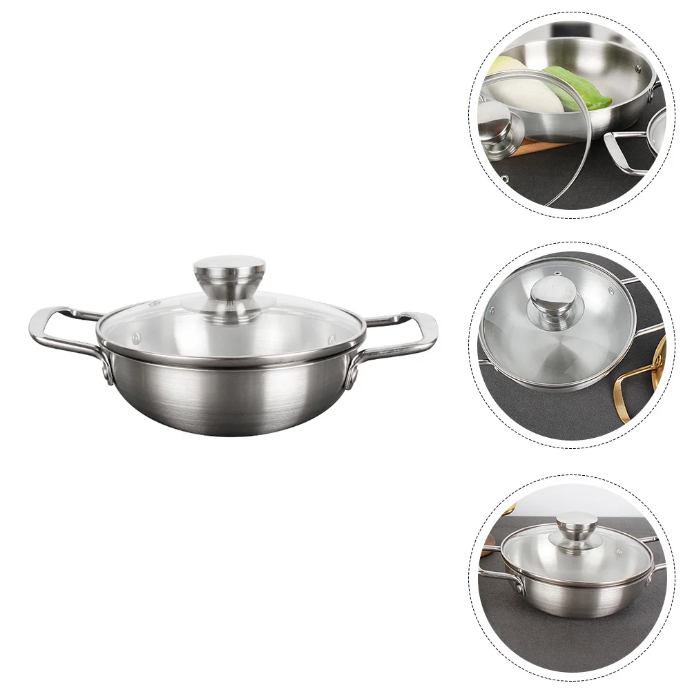 

Large Cooking Pot with Lid Stainless Steel Ramen Pot Noodles Soup Kitchen Cookware Sturdy for Camping Hiking Picnic