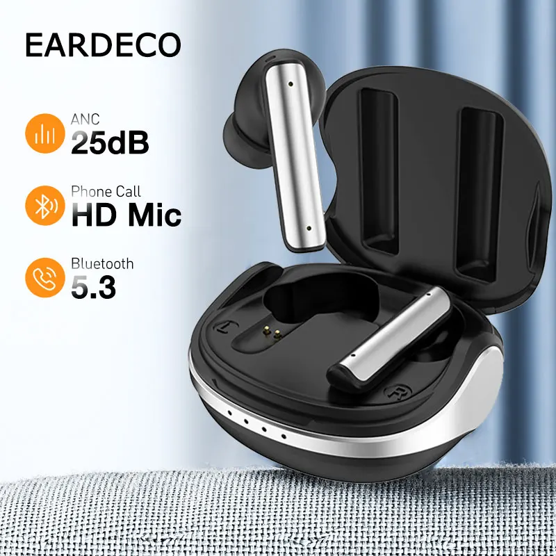 

EARDECO ANC Bluetooth Headphone TWS Wireless Headphones Bluetooth Earphones Earbuds 5.3 Bass Sport Headsets with Microphone