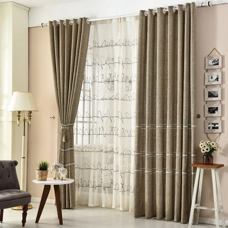 Chinese Japanese Style Rural Plain and Elegant Curtains Genuine Hemp Rope Knot Thickened Linen Cotton Fabric Curtains Customized