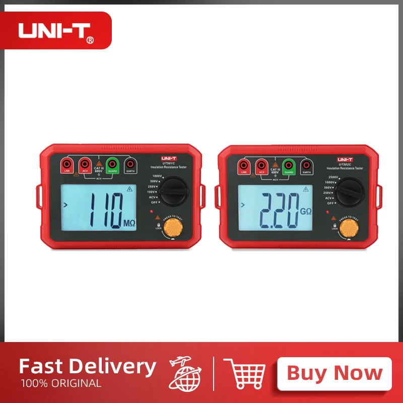 UNI-T Digital Megohmmeter UT501C/UT502C 2500V Megometer Insulation Tester Resistance Teste