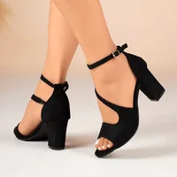 Fashion Block Heel Sandals Summer New Round Toe Open Toe Bag Heel One Strap Anti-slip Wear-resistant High Heels - Image 5