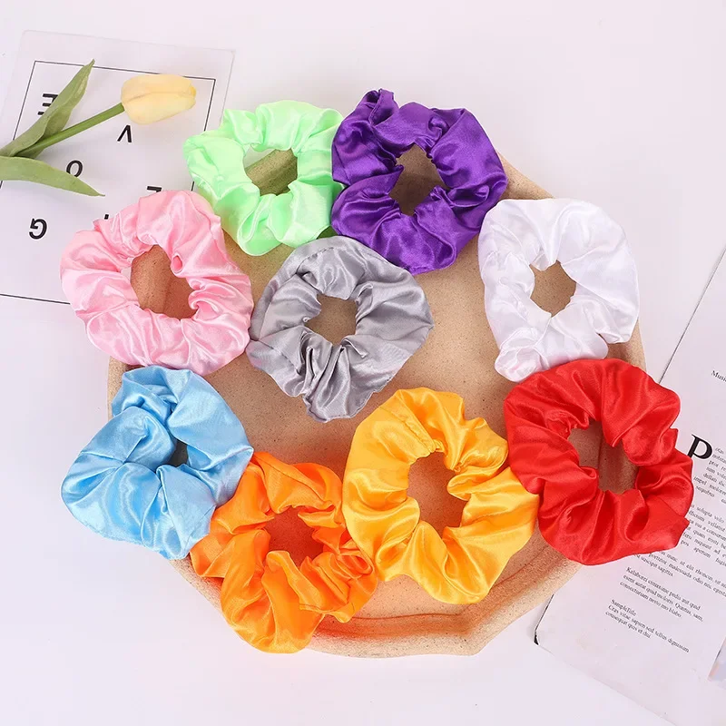 Scrunchies luminosos LED para meninas, cor sólida Hairband, rabo de cavalo titular, headwear elástico, bandas de cabelo, brinquedos infantis, festa, 2 peças