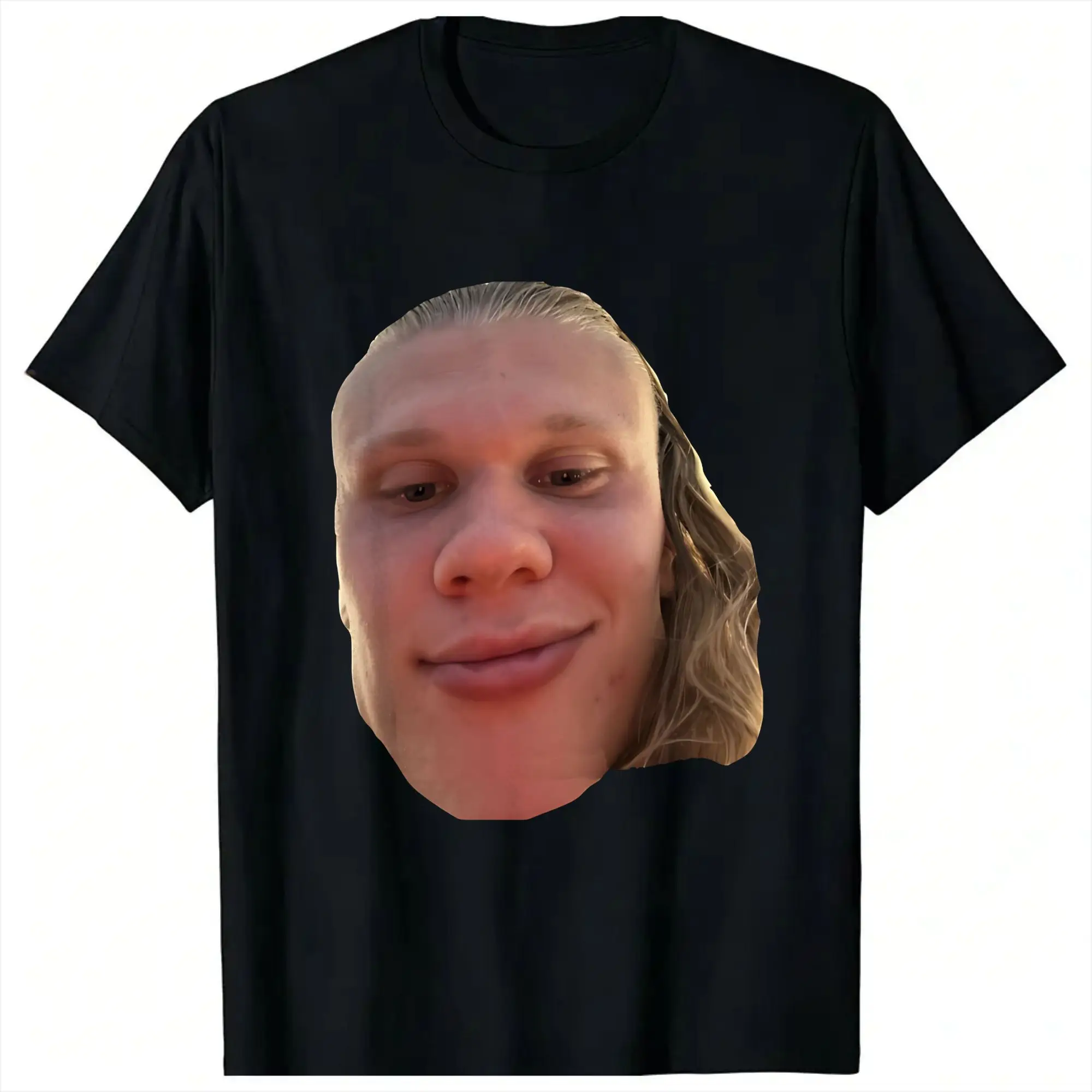 Norwegian Goat selfie  Erling Haaland Norway T-Shirts Men Tee Shirt Round Collar Short Sleeve T Shirt New Arrival Clothing
