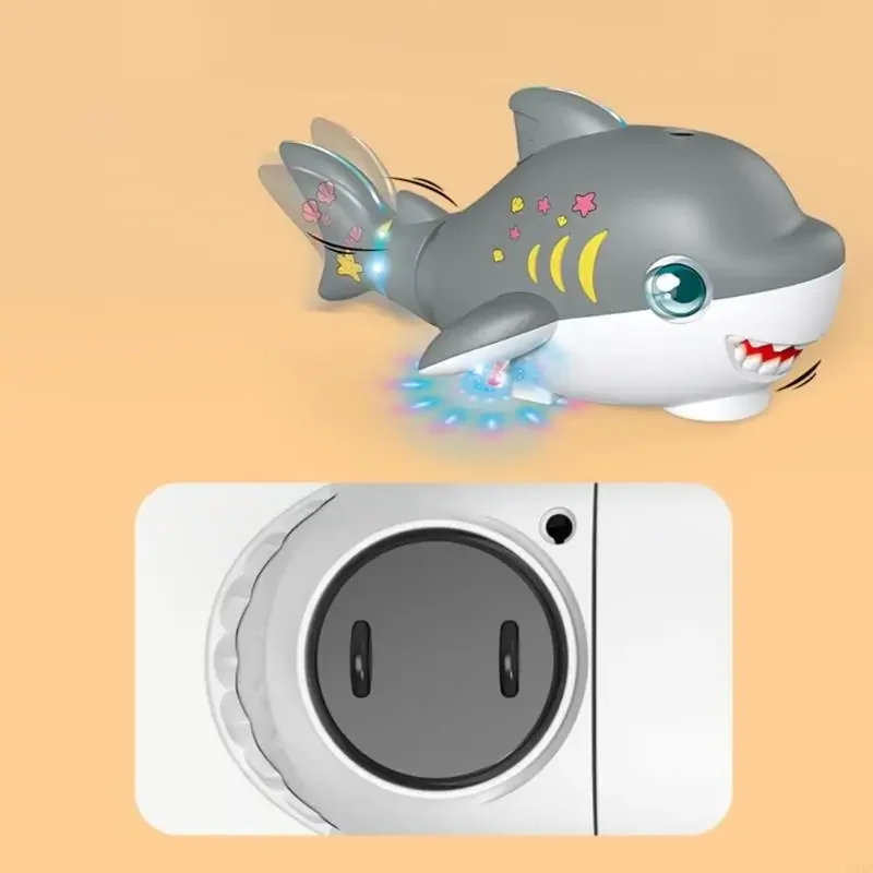 Tiburón oscilante eléctrico que sopla bola automática para evitar obstáculos con música y luces juguetes para niños pequeños regalo educativo para bebés