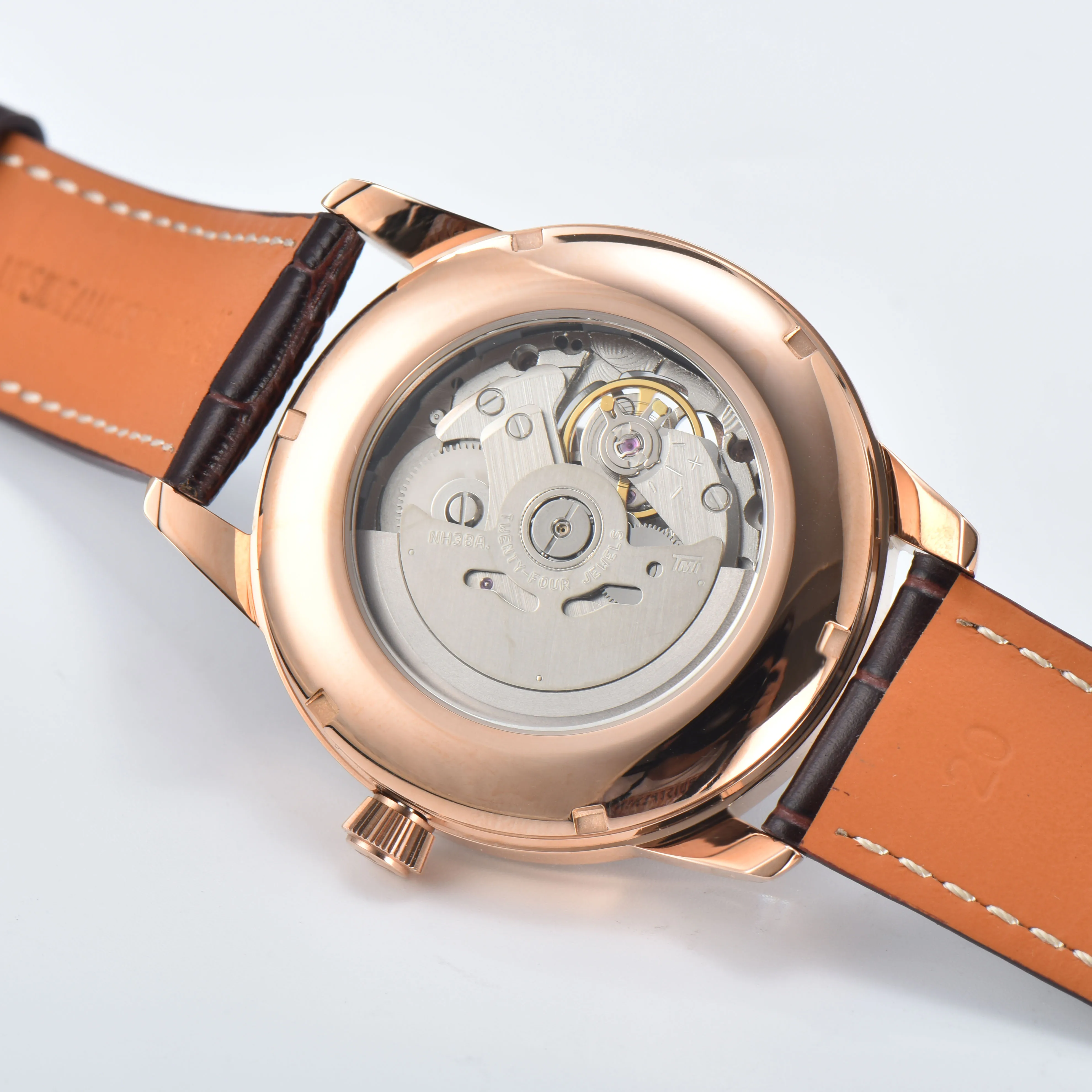 40mm PRESAGEE watch NH38 skeleton automatic watch with 35mm gradient dial and Japan NH38 automatic movement can customized logo