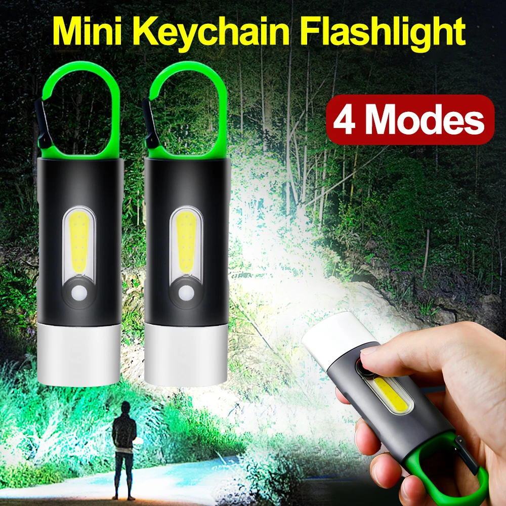 

Pocket LED Flashlight Portable USB Rechargeable Torch Self defense KeyChain Pocket Light Outdoor Camping Waterproof Riding Light