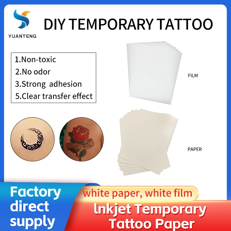 Tattoos Transfer Print Paper A4 DIY Waterproof Temporary Tattoo Skin Sheet Inkjet Laser Printers For Tatoo Men Children stickers