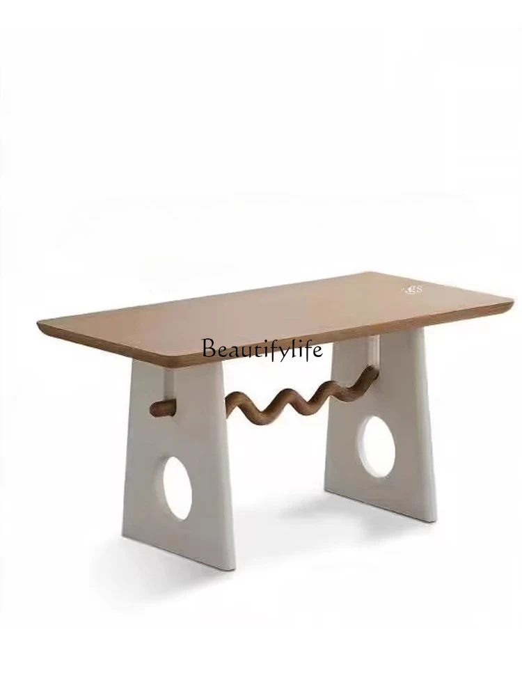 

Vintage French Cream Style Cookie Table Home Art White Oak