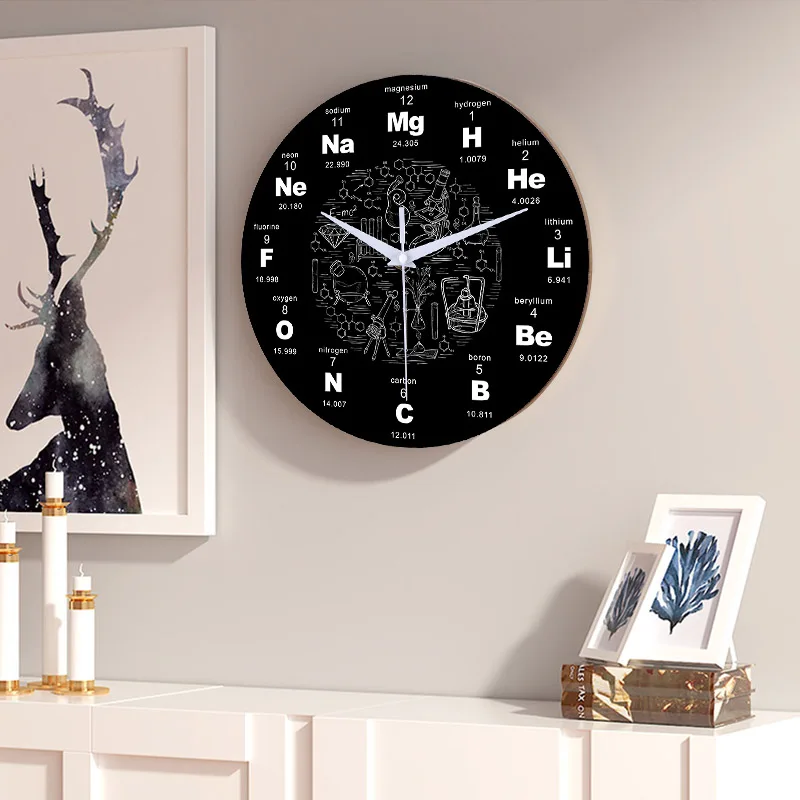 Chemical element clock education element periodic table design silent student classroom office decoration