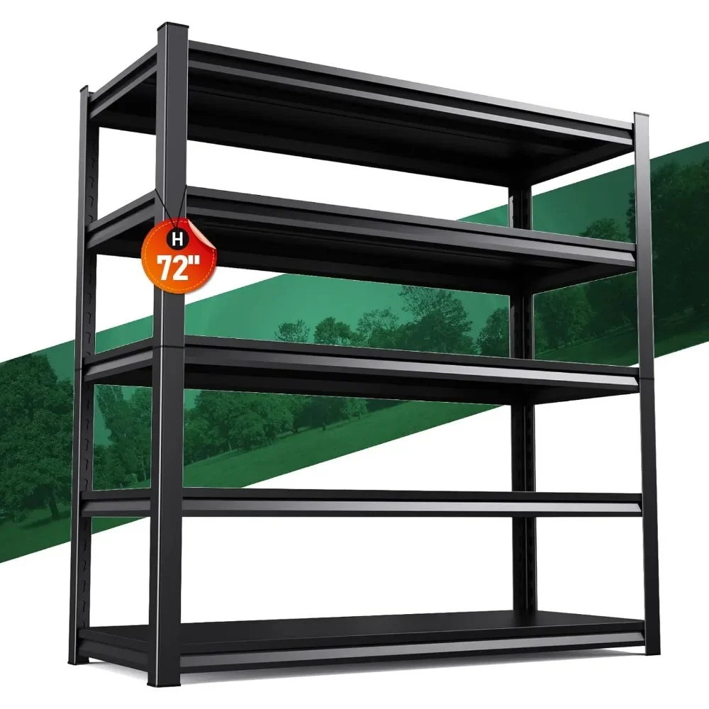 

5 Tier Garage Shelving,59”W Metal Shelving Units and Storage Heavy Duty,Loads ,Adjustable Storage Rack Shelf,Easy to Assemble