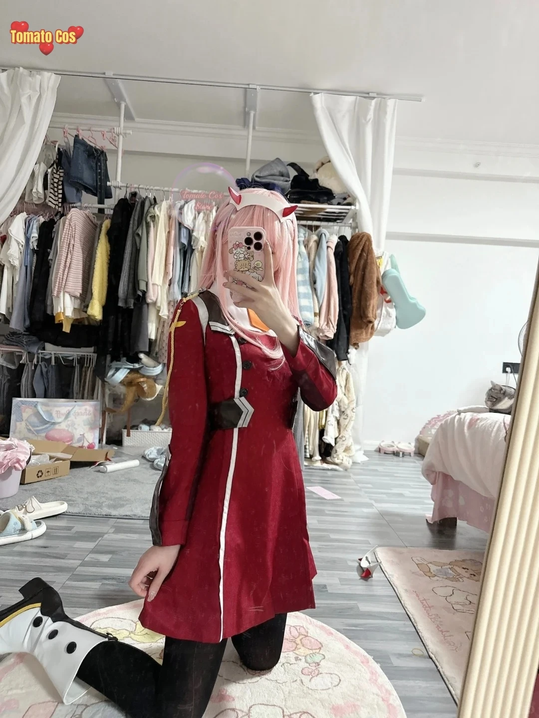 Game DARLING DARLING In The FRANXX Zero Two Cosplay Costume Dress 02 Cosplay Costume Women Cosplay Sexy Dress Headband Wig Shoes