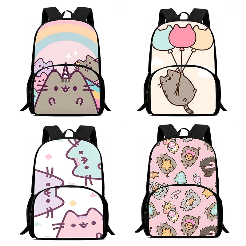 Kids Cute Pusheens cats Backpacks Boys and Girls Student Birthday Gift Child School Bags Large Capacity Camping Durable Rucksack