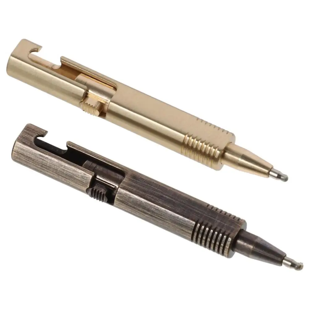 Mini Brass Pen Pocket Ballpoint Pen Signature Pen Small Bolt Action Ballpoint Pen Refillable Retractable Pens