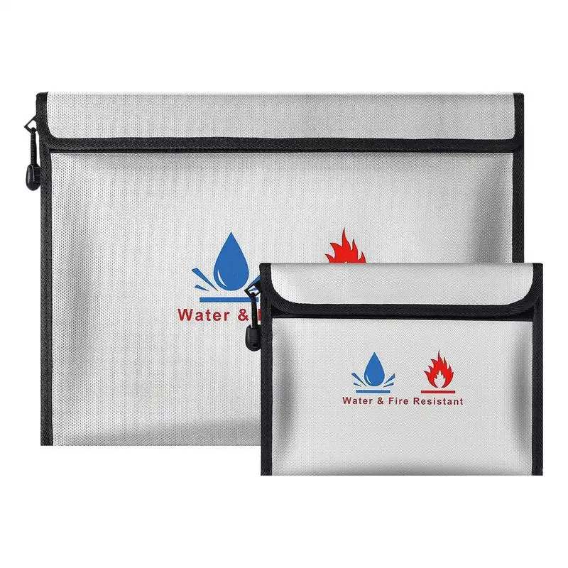 حقيبة مستندات مقاومة للحريق مظاريف مقاومة للحريق للنقود مقاسين حماية مقاومة للماء حقيبة مقاومة للحريق ملحقات آمنة المال