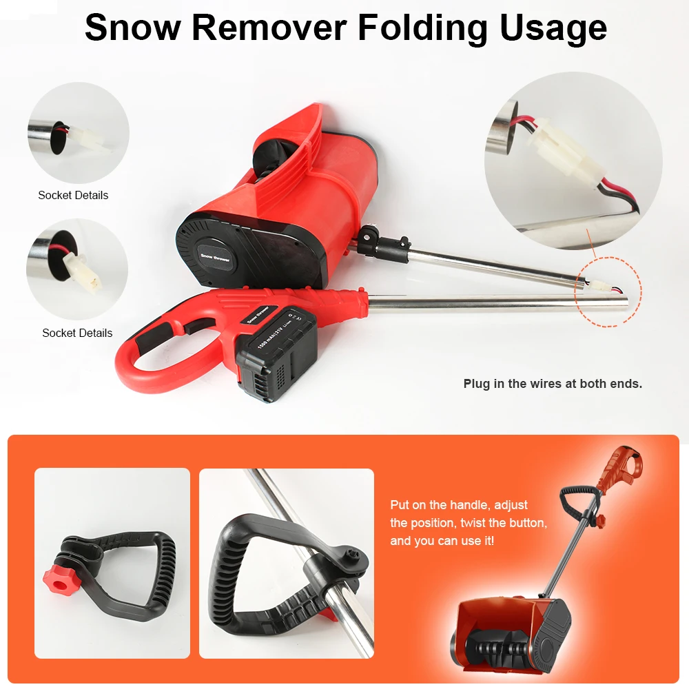 مجرفة ثلج لاسلكية تعمل بالبطارية مزيل ثلج سبليت سنوبلو دفع يدوي آلة تنظيف الثلج الصغيرة للرصيف #4