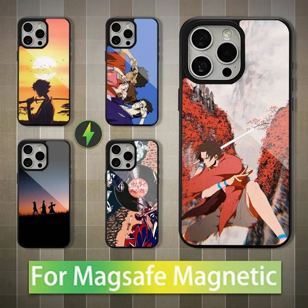 

Anime S-Samurai C-Champloo Phone Case For iPhone 16,15,14,13,12,11,Pro,Max,Plus,Mini,Magsafe,Magnetic Wireless Charging Case