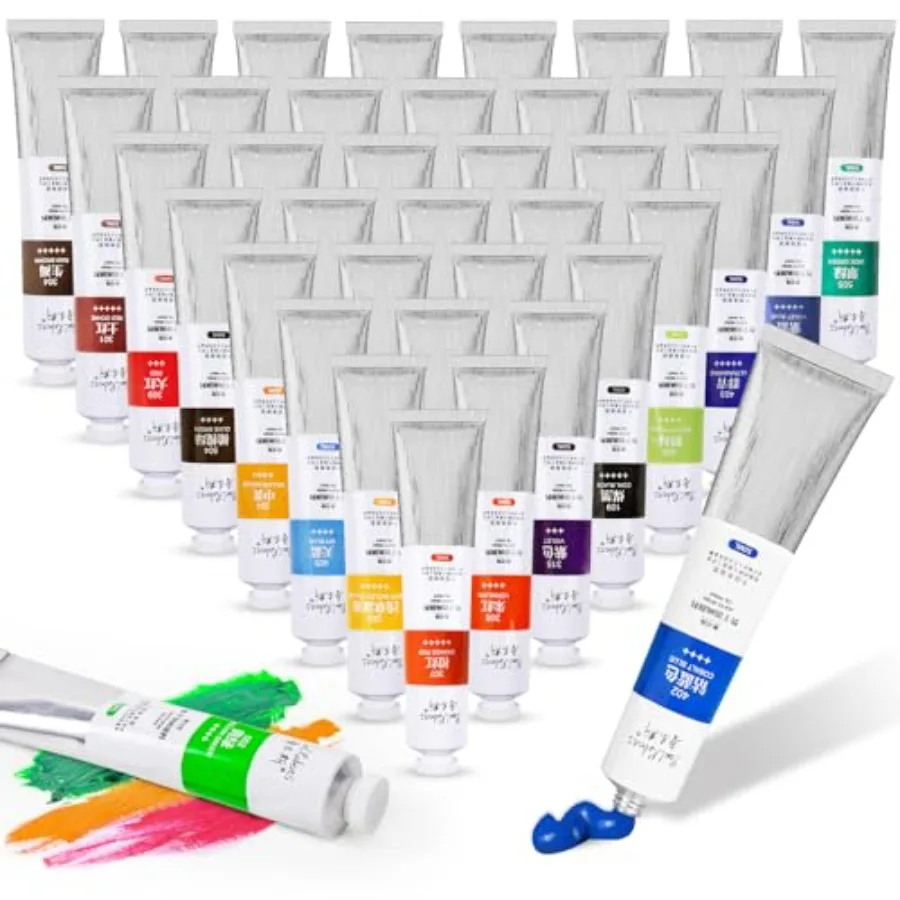 

Oil Paint Bright High Saturation, 50ml Large Capacity Tubes, Faster Drying Time with Creamy Texture and Consistency for Artists