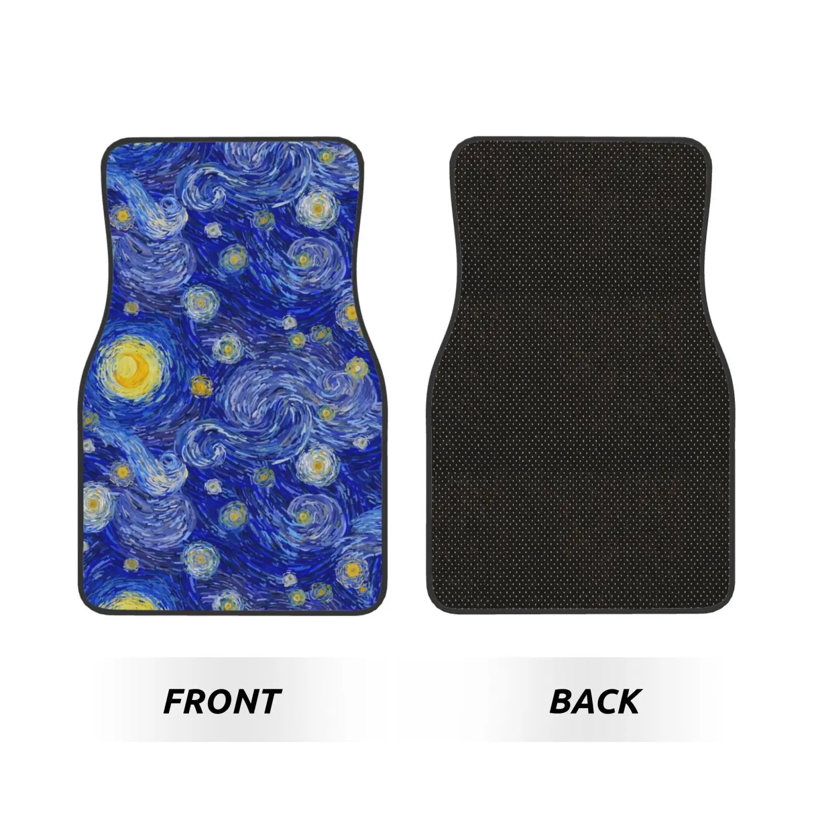 Scottish Terrier Van Gogh Starry Night Car Floor Mats Durable Car Carpet Mat 4pcs with Anti-Slip Backing Fit for SUV Trucks